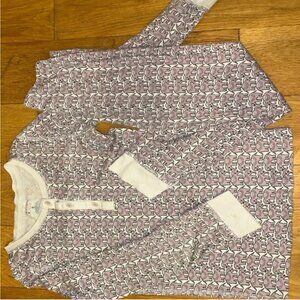 Roller Rabbit Kids Pajama Set - White with Purple Elephants